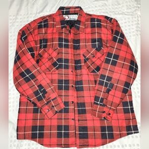 Sports Afield Jacket Mens XL Red Black Buffalo Plaid Quilted Flannel Shacket
